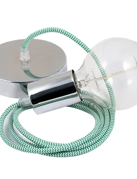 Cables Suspension Luminaire Rz06 Zigzag 50 Cm Green / Chrome Plated One Size - Creative - FashionsVida
