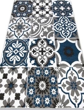 Teppiche Teppich Alter Porto Blumen Blau 80x150 Cm 80x150 Cm