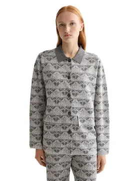Cardigan Jacquard Knitted Silver / Gunmetal M
