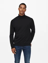 Roll Neck Jumper Black male