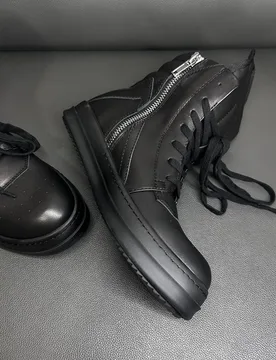 R-o Classic Black Leather High Top Shoe Retro Men Boots Sneaker ZIP Women Casual Shoes Lace Up Sneakers Luxury Gray Ankle Boot - Aliexpress - FashionsVida