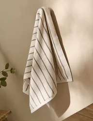 Pure Cotton Hebden Striped Bath Towel Brown
