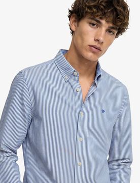 Superdry Herren Oxford Preppy Langarmhemd Blue - Größe: M