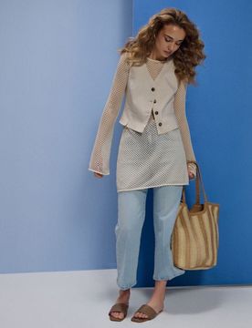 Jeans culotte cropped - blu