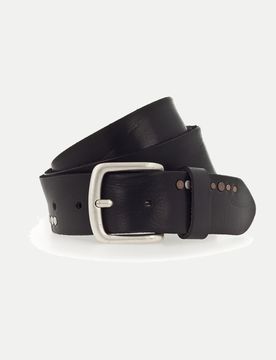Nietengürtel aus Leder Schwarz 95