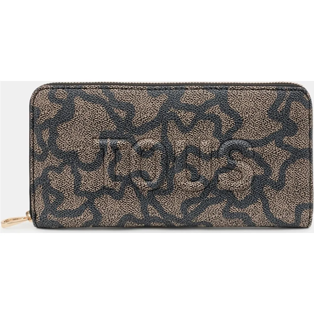Cartera grande beige Kaos Icon con estampado de logos - Tous - FashionsVida