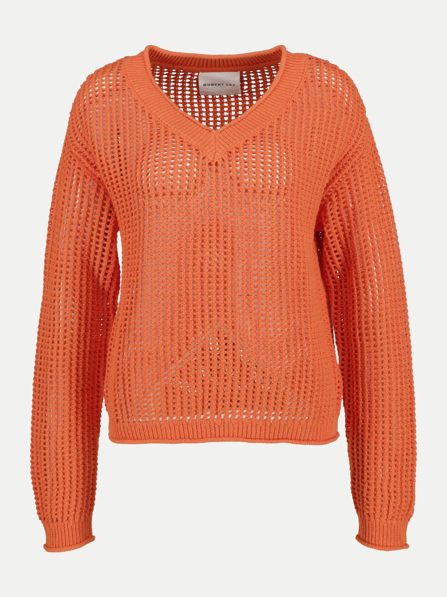 Lochstrickpullover Orange 38 - Robert Ley - FashionsVida