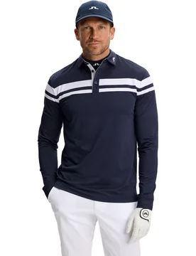 Polo Kenny Stripe, langarm, navy s - J.lindeberg - FashionsVida