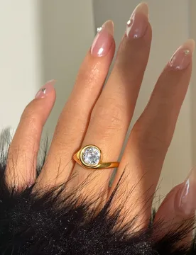 DASEIN New Boho Wave Round Zircon Ring 2025 Summer INS 18k PVD Gold Plated Stainless Steel Valentines Day Engagement Jewelry - Aliexpress - FashionsVida
