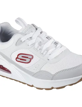 Sneaker Uno White Synthetic / Gray Textile / Red Trim EU 32 - Skechers - FashionsVida