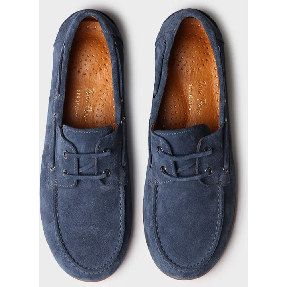 Mocasines planos de mujer de serraje con cordones - Toni Pons - FashionsVida