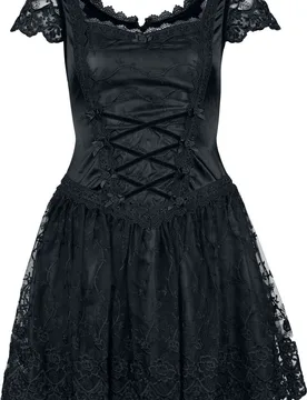 Gothic Kurzes Kleid - Gothic Short Dress - S bis XXL - für Damen - Größe XXL - schwarz - Frauen - female - Sinister Gothic - FashionsVida