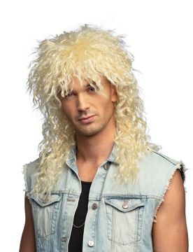 Blonde Rocker Perücke mit Locken Erwachsene