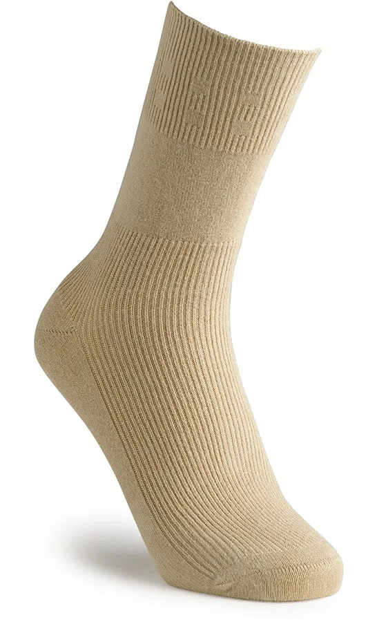 Ultimate Cotton‑rich Softhold® Seam‑free Socks - Beige - Size: L - Cosyfeet - FashionsVida