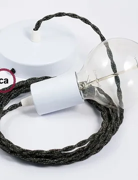Cables Suspension Luminaire Tn03 1 M Anthracite / White One Size - Creative - FashionsVida