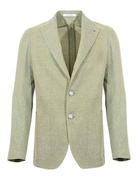 Giacca Monopetto In Misto Lino E Cotone