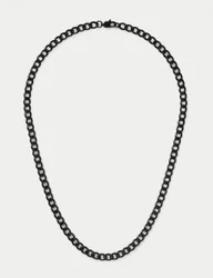 Stainless Curb Chain Necklace Black male