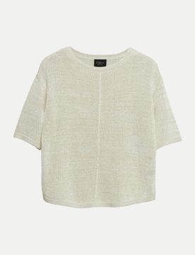 BLACK LABEL Strickpullover mit Glitzergarn Beige M