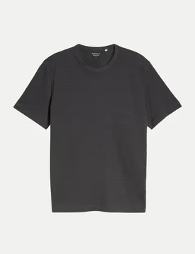 T-Shirt mit Ripp-Struktur Schwarz 3XL - Tom Tailor Casual - FashionsVida