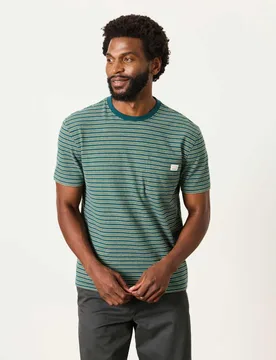 Pure Cotton Striped T-Shirt Green Mix male - Fatface - FashionsVida