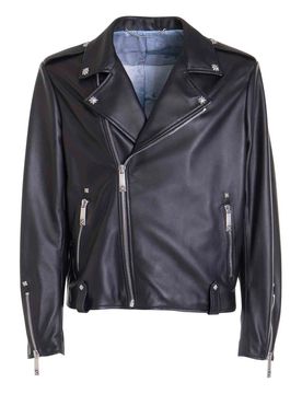 Giacca con zip con risvolto dentellato