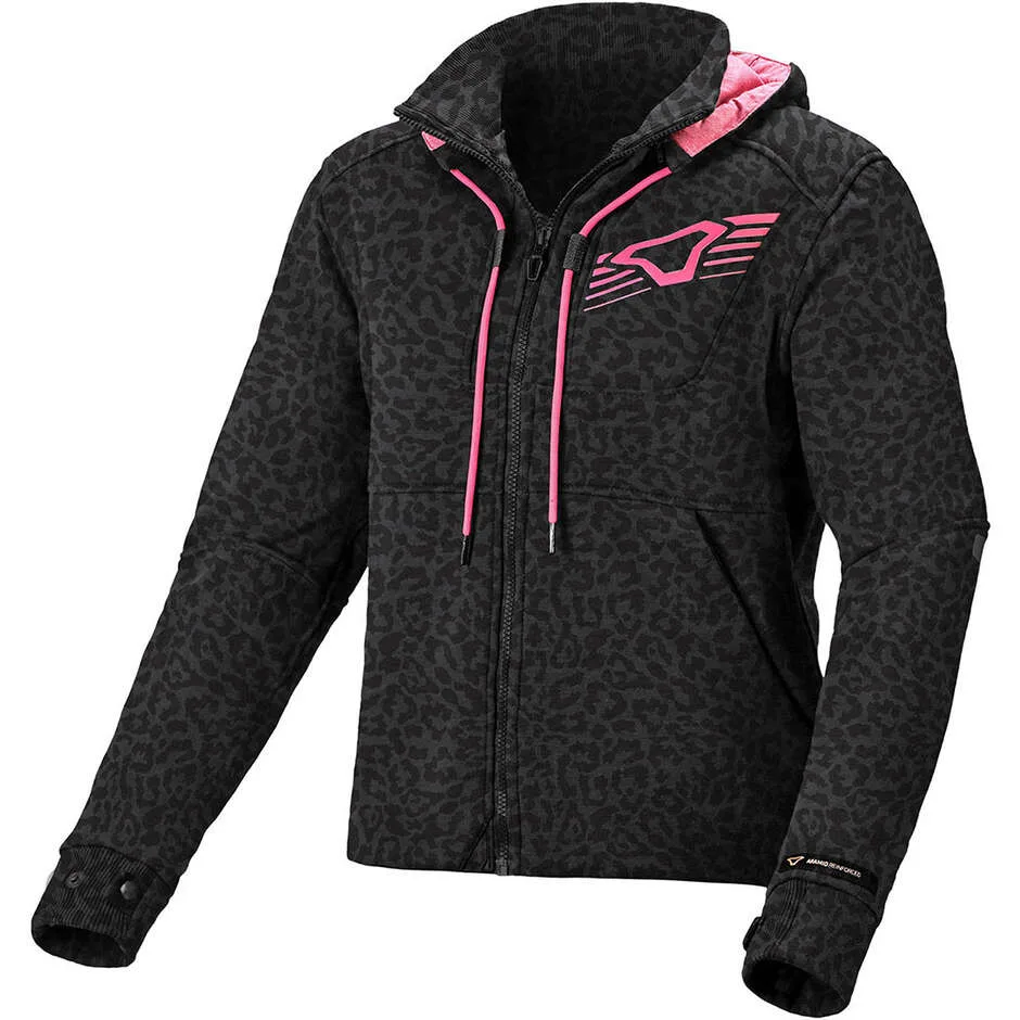 Felpa con cappuccio Moto Donna District Nero Grigio le taglia S - Macna - FashionsVida