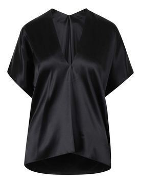 Top in satin con scollo a v