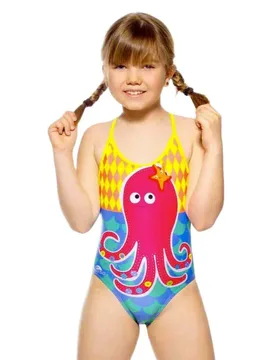 Octopuss Thin Strap Swimsuit Multicoloured 3-4 Years Girls - TURBO - FashionsVida