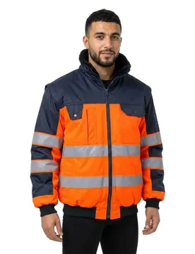Veste De Pilote Safe Image 00920 Hi-Vis Orange / Navy XS