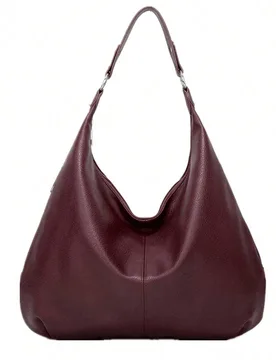 Shoulder Underarm Hobo Tote Bag - Burgundy - Size: One Size - Ajvani - FashionsVida