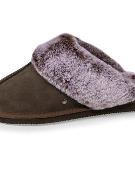 Chaussons mules en cuir Kaki kaki 38