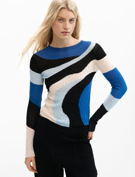 Pull en maille bleu, , Vert, XS