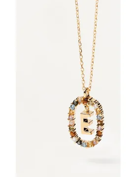 Cadena con colgante Letra E de plata - PDPAOLA - FashionsVida