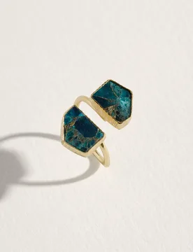 Anillo piedra doble marmolado - Southern Cotton - FashionsVida