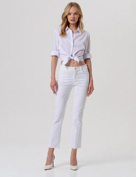 Pantalone cropped donna bianco