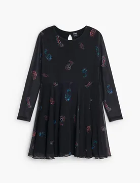 Robe évasée à lettres BLACK 5/6 female - Desigual - FashionsVida