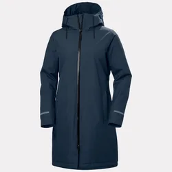 Women's Aspire Long Hooded Raincoat Navy S - Navy Blue - Female
