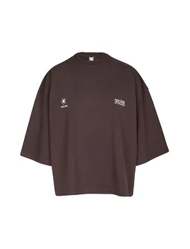 Camiseta corte cropped marrón M - Karo Kauer - FashionsVida