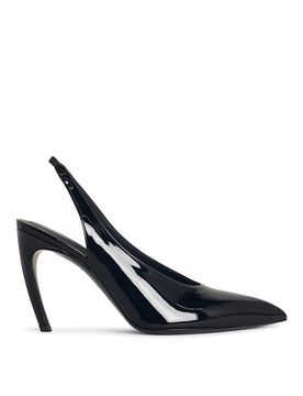 Slingback in vernice sintetica nera
