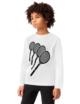 T-shirt à Manches Courtes 947635 Farine 12 Années Garçon - Lacoste - FashionsVida
