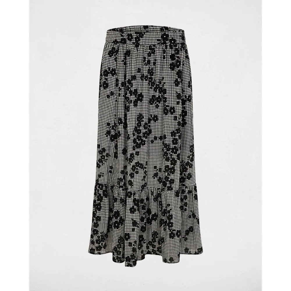 Falda larga de capas estampada con bordados - Morgan - FashionsVida