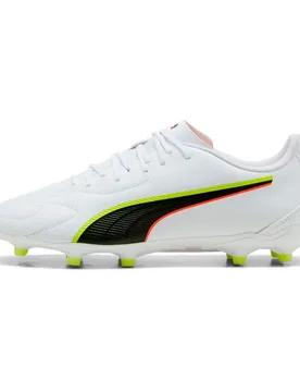 Chaussures De Football King 20 Play Fg/ag White / Glowing Red / Yellow Alert EU 41 - Puma - FashionsVida