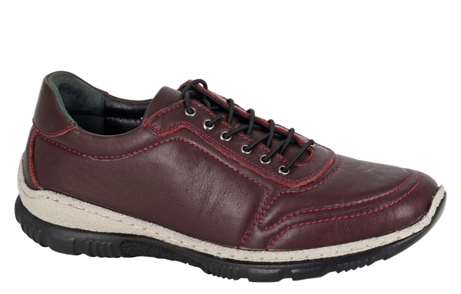 Dreamer Flexi Womens Trainers - Burgundy Leather - Size Uk 5 - Mod Comfys - FashionsVida