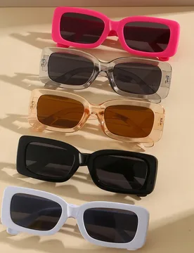 Pares de gafas rectangulares casuales de moda para mujer, decorativas clásicas, adecuadas para deportes, viajes, festivales de música electrónica, - Shein - FashionsVida