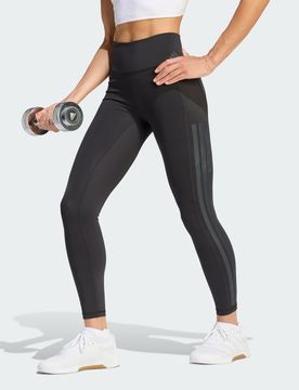 Leggings da allenamento Optime 7/8 con le 3 strisce L Black