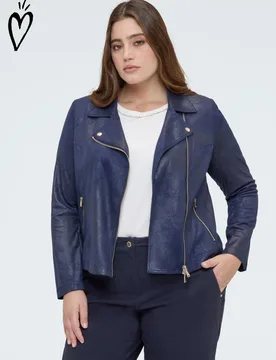 Chaqueta de mujer biker con cremallera asimétrica - Fiorella Rubino - FashionsVida