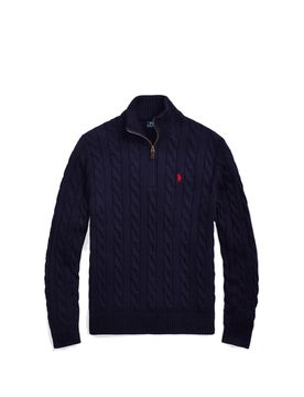 Polo Pull col zippé en coton