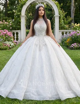 Ball Gown Chic Wedding Dresses Halter Vestido De Novia Custom Made Bridal Gown Customized Sleeveless vestidos de novia boda - Aliexpress - FashionsVida