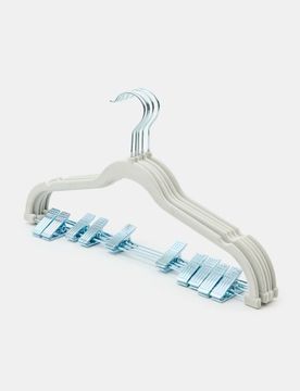 Set di grucce con clip 5 pack - grigio chiaro