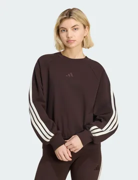 FELPA KIT 3-STRIPES L Aurora Coffee / Off White / Off White - Adidas - FashionsVida